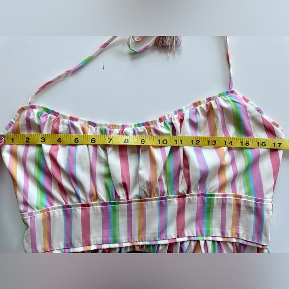 Chicwish Rainbow Candies Striped Maxi Dress Summer Strappy Tassels Size M - Picture 9 of 14